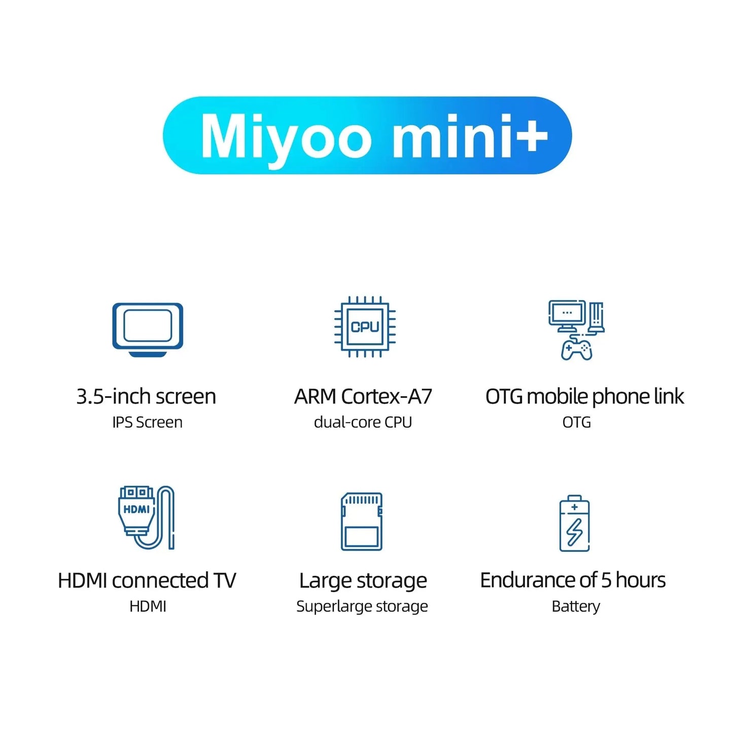 MIYOO Mini Plus Portable Retro Handheld Game Console V2 Mini IPS Screen Classic Video Game Console Linux System Children Gift