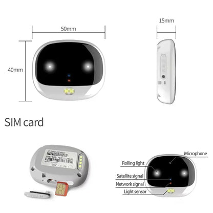 4G Pet Gps Tracker Mini Locator Cat Dog Led Light Gps Collar Tracker Voice Monitor Two-way Voice Communication Waterproof Device