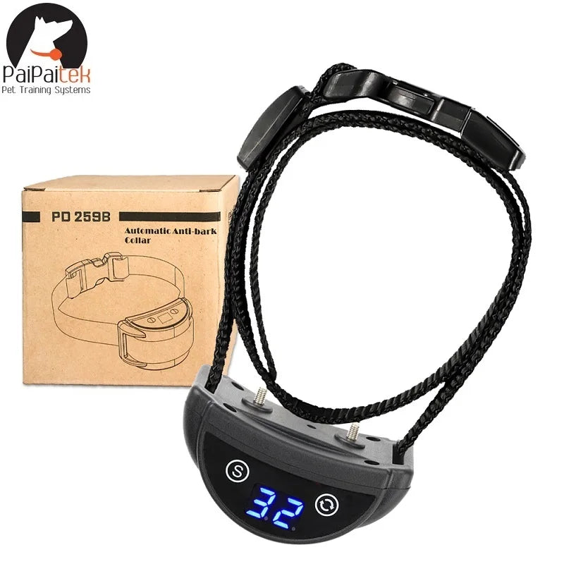 Bark Shock Collar for Dogs Automatic Quick Bark Stop Collar 45 Days Ultra Long Working Time LED Display 3-Function Mode T/V/S